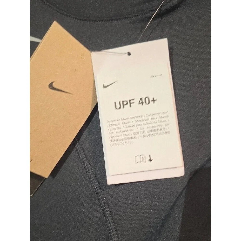 0139 Nike Black Long Sleeve Athletic Top with White Swoosh